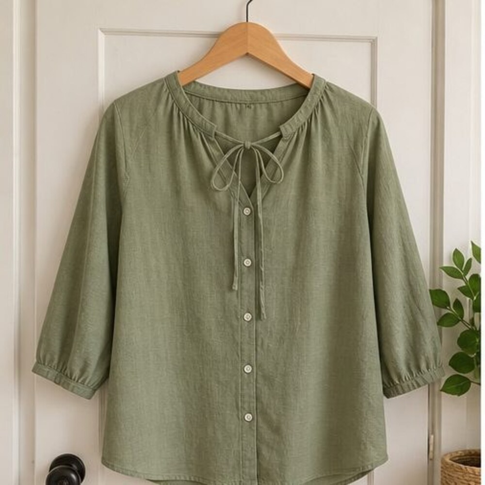 Sage Puff Sleeve Top
